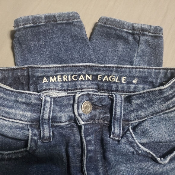 AMERICAN EAGLE 00R Next Level Stretch Highest Rise Blue Jegging - Picture 3 of 5